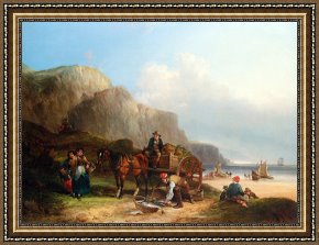 The Fairies a Scene Drawn From William Shakespeare Framed Paintings - Scene in The Isle of Wight by William Shayer, Snr