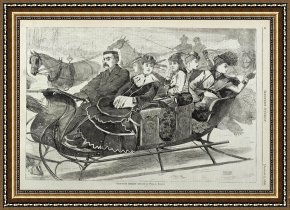 Belle Du Jour Framed Paintings - Christmas Belles by Winslow Homer