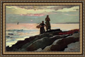 City by The Bay Framed Paintings - Saco Bay by Winslow Homer