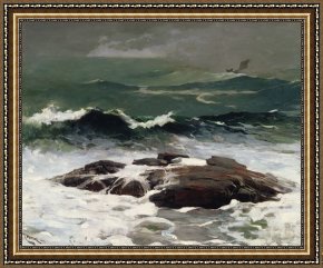 Carving The Name of Jesse Owens Into The Champions Plinth at The 1936 Summer Olympics in Berlin Framed Paintings - Summer Squall by Winslow Homer