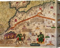 Song of The North Canvas Prints - Catalan Map of Europe and North Africa Charles V of France in 1381 by Abraham Cresques
