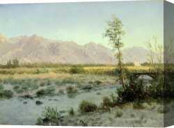 Landscape Canvas Paintings - Prairie Landscape by Albert Bierstadt