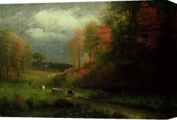 A Day in Paradise Canvas Prints - Rainy Day in Autumn by Albert Bierstadt