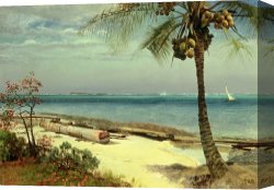 Transportation Canvas Prints - Tropical Coast by Albert Bierstadt