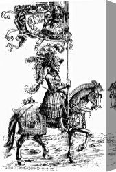 Nubian Horseman at The Gallop Canvas Paintings - Horseman Durer Etching by Albrecht Durer