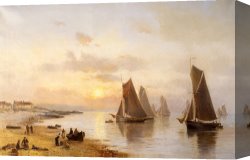 Home Canvas Paintings - When The Boats Come Home by Alexander Williams