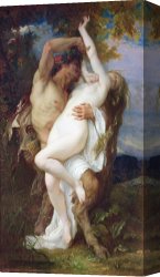 Hylas And The Nymphs Canvas Prints - Nymph Abducted by a Faun by Alexandre Cabanel