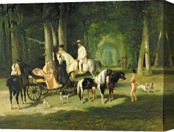 Dedreux Canvas Paintings - Mr and Mrs A Mosselman and their Two Daughters by Alfred Dedreux