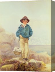 Boy Canvas Paintings - Young England - A Fisher Boy by Alfred Downing Fripp