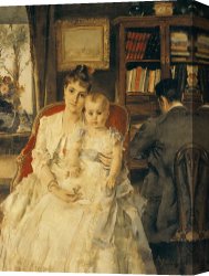 Family Canvas Prints - Victorian Family Scene by Alfred Emile Stevens