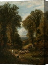 Boar Lane Canvas Paintings - A Surrey Lane by Alfred Glendening