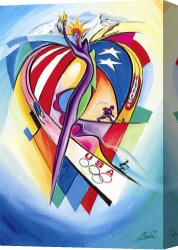Boston Celebration Canvas Prints - Usoc Olympic Celebration by alfred gockel