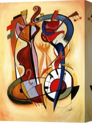 Wild Boars Canvas Paintings - Wild Party I by alfred gockel