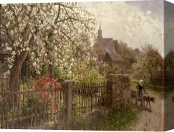 Alfred Dedreux Or De Dreux Canvas Paintings - Apple Blossom by Alfred Muhlig