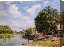 Alfred Dedreux Or De Dreux Canvas Paintings - Moret-sur-Loing by Alfred Sisley