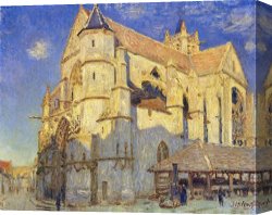 Cold Canvas Paintings - The Church at Moret by Alfred Sisley