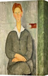 Boy Canvas Paintings - Young boy with red hair by Amedeo Modigliani