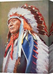 School Canvas Paintings - Chief Hollow Horn Bear by American School