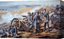 School Canvas Paintings - Federal field artillery in action during the American Civil War by American School