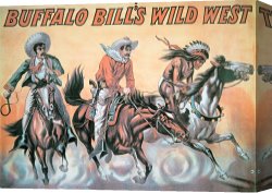 Wild Boars Canvas Paintings - Poster for Buffalo Bill's Wild West Show by American School