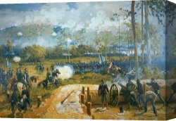 The Battle of Bannockburn Canvas Prints - The Battle of Kenesaw Mountain by American School