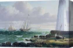Home Canvas Paintings - Whalers coming home by American School