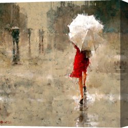 White Canvas Prints - Red And White by Andre Kohn