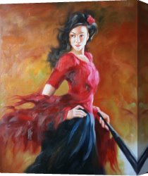 The Feathered Fan Canvas Prints - Fan Dancer 2 by Andrew Atroshenko
