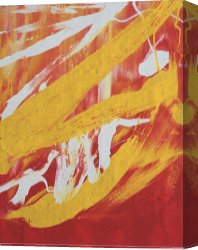 Red And White Canvas Prints - Abstract Painting c.1982 Yellow Red White by Andy Warhol