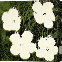 White Canvas Prints - Flowers c.1964 White by Andy Warhol