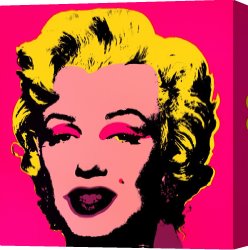 Hot Quartet Canvas Prints - Marilyn Monroe 1967 Hot Pink by Andy Warhol