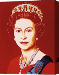 Apartments of Queen Elizabeth of Prussia, Charlottenburg Palace, Berlin Canvas Prints - Reigning Queens Queen Elizabeth II of The United Kingdom c.1985 Light Outline by Andy Warhol