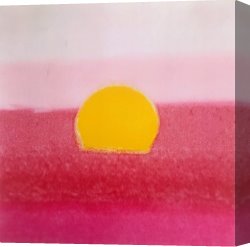 Hot Quartet Canvas Prints - Sunset c.1972 Hot Pink Pink Yellow by Andy Warhol