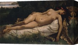 Hylas And The Nymphs Canvas Prints - Recumbent Nymph by Anselm Feuerbach