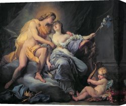 Hylas And The Nymphs Canvas Prints - Apollo caressing the nymph Leucothea by Antoine Boizot