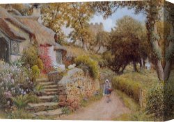 Boar Lane Canvas Paintings - A Country Lane by Arthur Claude Strachan