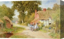 Boar Lane Canvas Paintings - A Warwickshire Lane by Arthur Claude Strachan