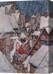 Night Canvas Paintings - 'The Night Before Christmas by Arthur Rackham