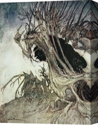 Fantasy Canvas Prints - Calling shapes and beckoning shadows dire by Arthur Rackham