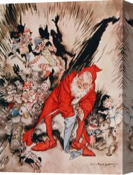 Night Canvas Paintings - The Night Before Christmas by Arthur Rackham