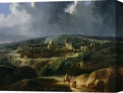 Richard Coeur De Lion on His Way to Jerusalem Canvas Prints - View of Jerusalem from the Valley of Jehoshaphat by Auguste Forbin