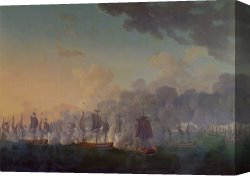 The Battle of Bannockburn Canvas Prints - The Battle of Louisbourg on the 21st July 1781 by Auguste Rossel De Cercy