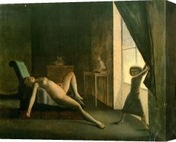 Room Canvas Paintings - The Room by Balthasar Klossowski De Rola Balthus