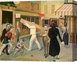 Street Canvas Prints - The Street 1933 by Balthasar Klossowski De Rola Balthus