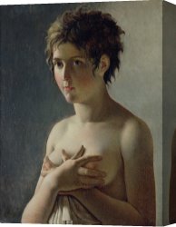 Portrait of a Young Man (selfportrait) Canvas Paintings - Portrait of a Young Girl by Baron Pierre Narcisse Guerin
