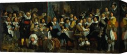 Boston Celebration Canvas Prints - The Celebration of The Peace of Münster, 18 June 1648 in The Headquarters of The Crossbowman's Civi by Bartholomeus Van Der Helst