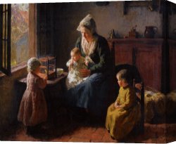 Family Canvas Prints - A Happy Family by Bernard Jean Corneille Pothast