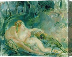 Unclothed Canvas Prints - Jupiter and Callisto by Berthe Morisot