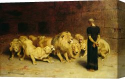 Richard Coeur De Lion on His Way to Jerusalem Canvas Prints - Daniel in the Lions Den by Briton Riviere