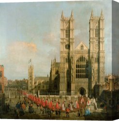 Bath Canvas Prints - Procession of the Knights of the Bath by Canaletto